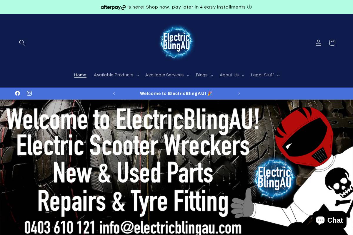 electricblingau.com homepage screenshot