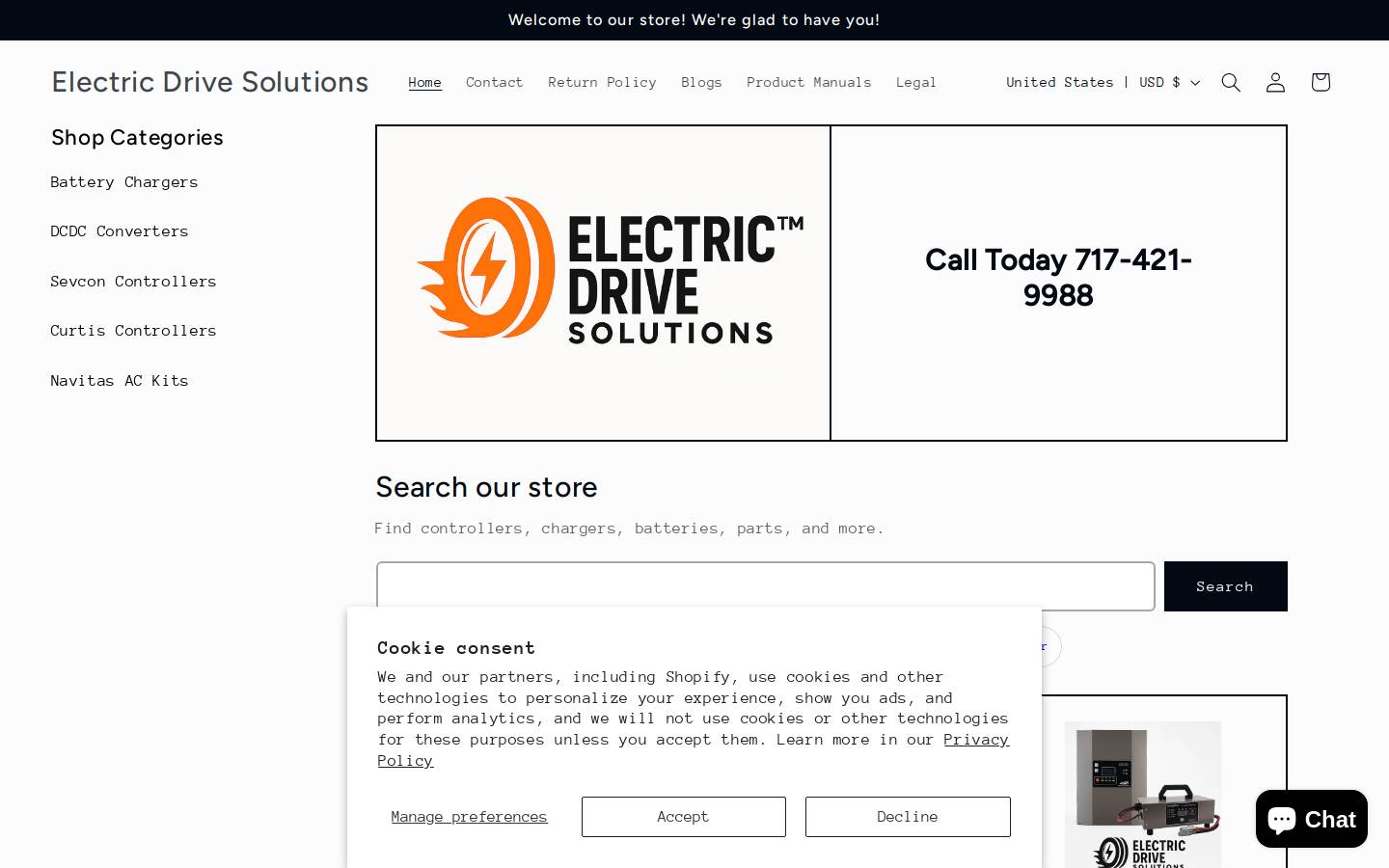 electricdrivesolutions.com homepage screenshot