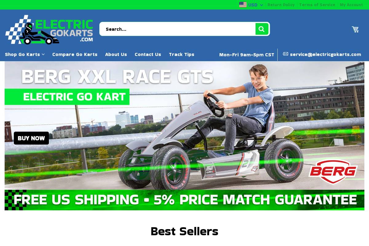 electricgokarts.com homepage screenshot