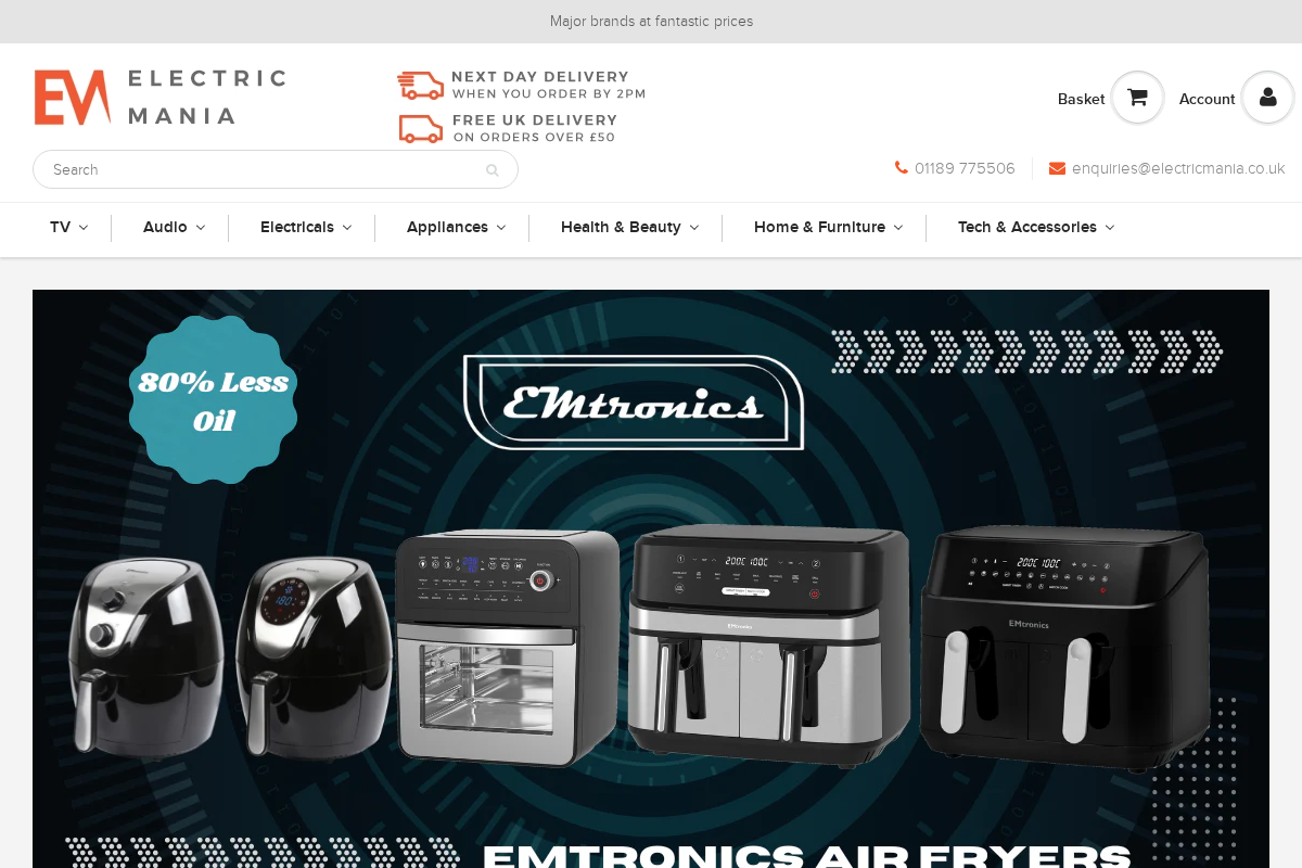 Electric Mania homepage screenshot