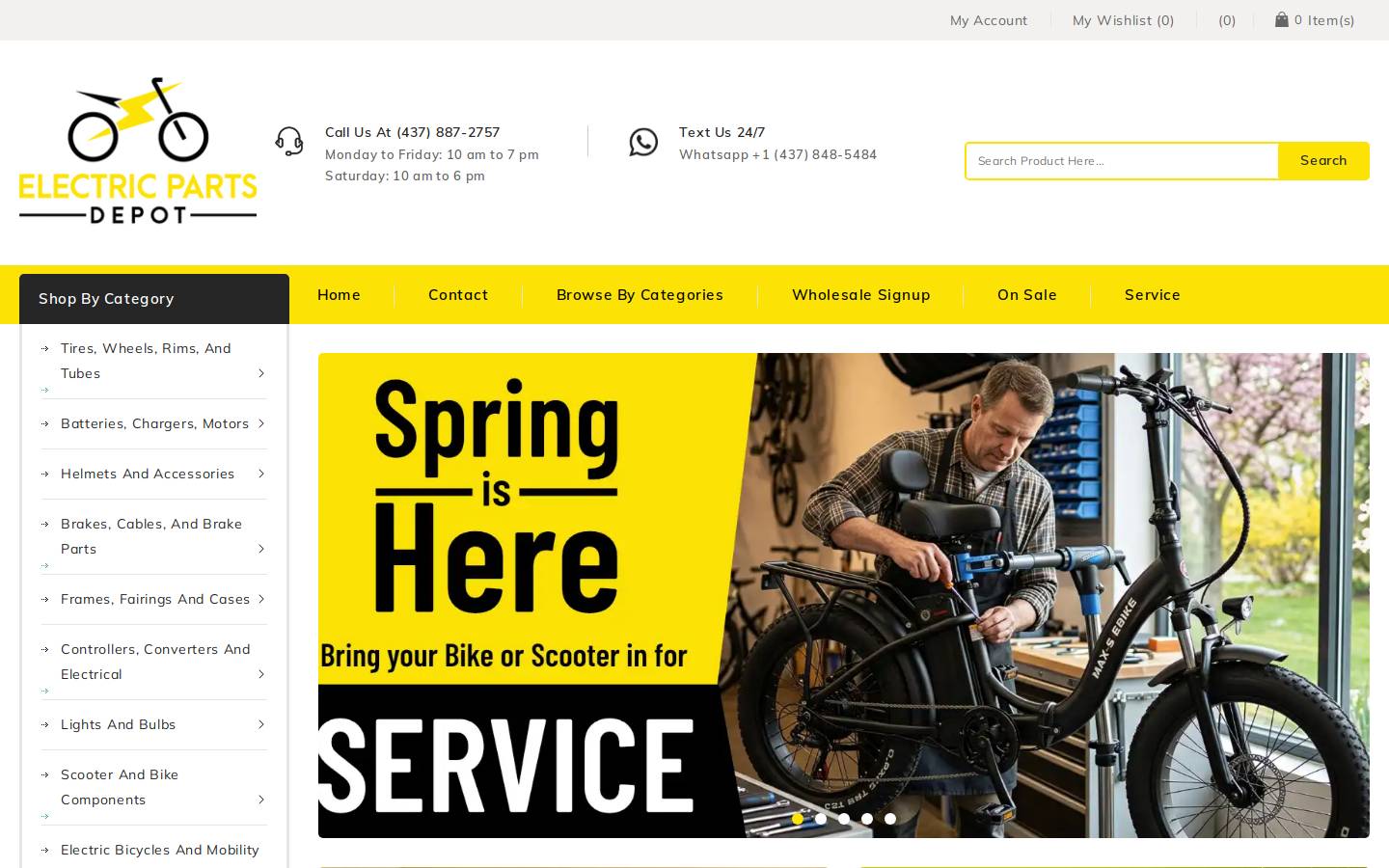 electricpartsdepot.com homepage screenshot