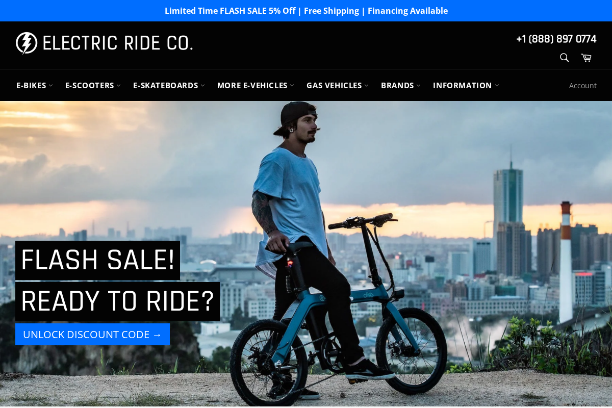 Electric Ride Co. homepage screenshot