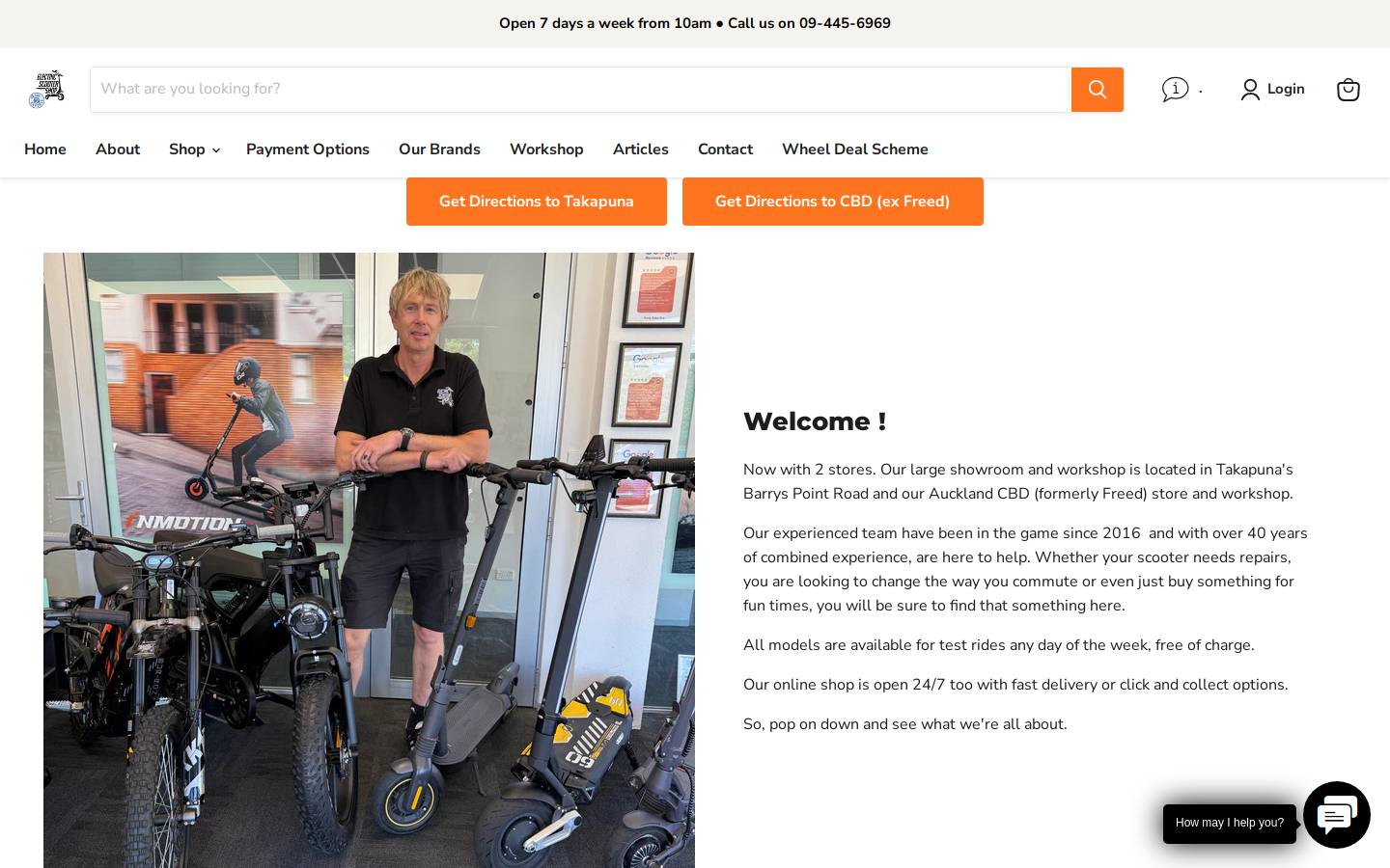 electricscootershop.co.nz homepage screenshot