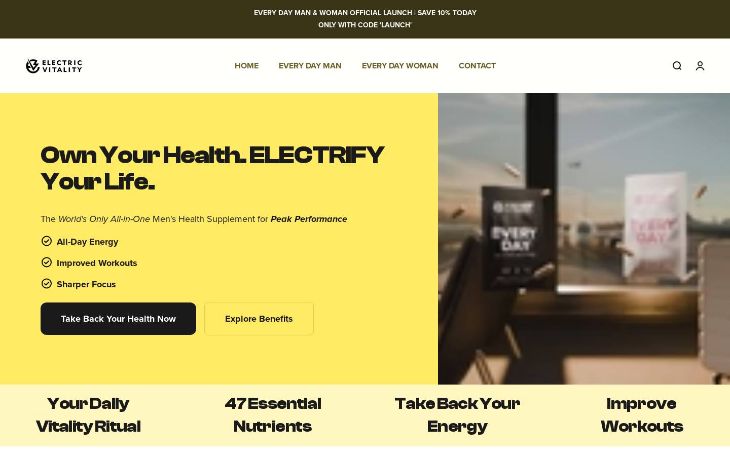 electricvitality.co homepage screenshot