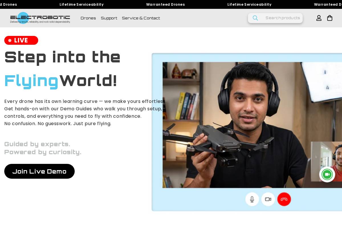 electrobotic.in homepage screenshot