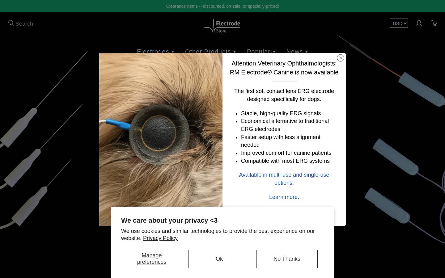 electrodestore.com homepage screenshot