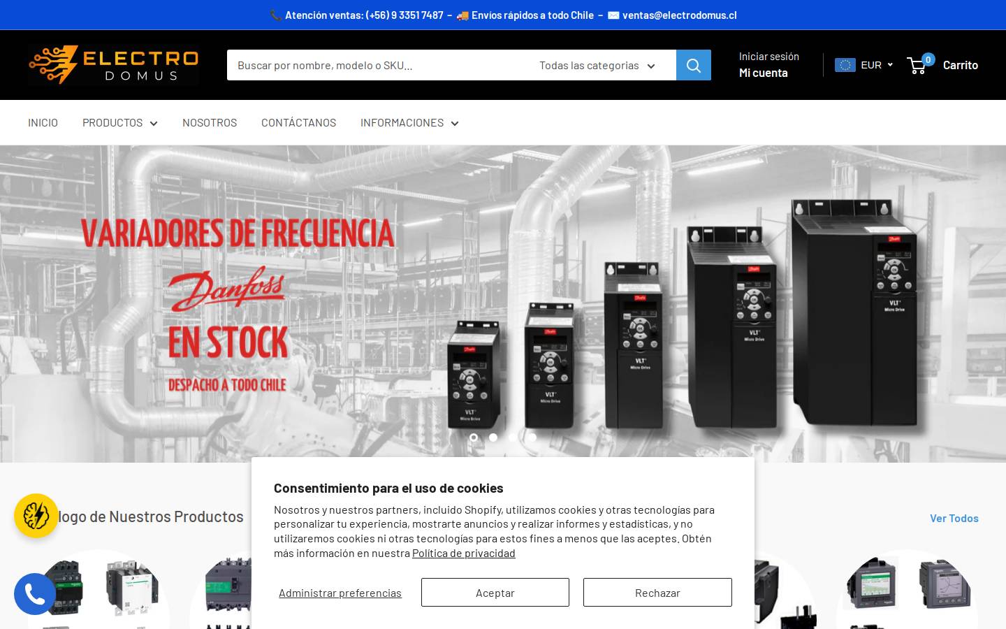 electrodomus.cl homepage screenshot