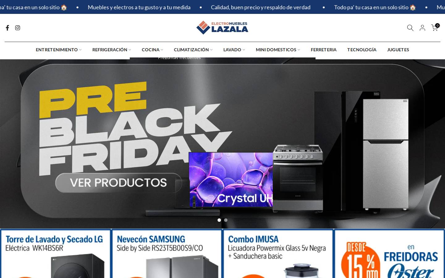electromuebleslazala.com homepage screenshot