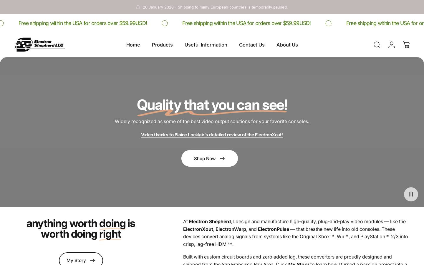 electron-shepherd.com homepage screenshot