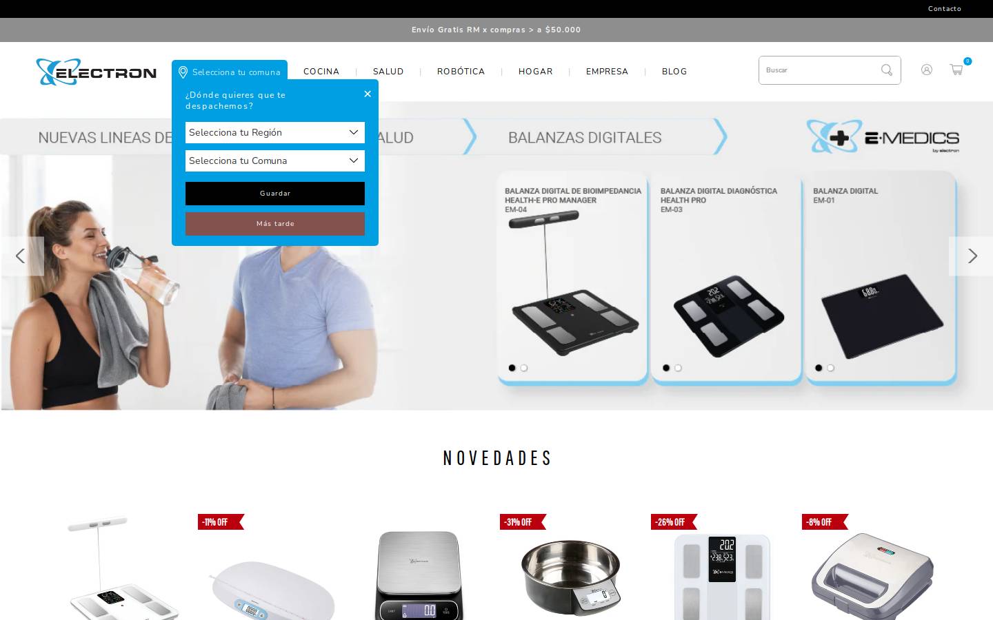 electron.cl homepage screenshot