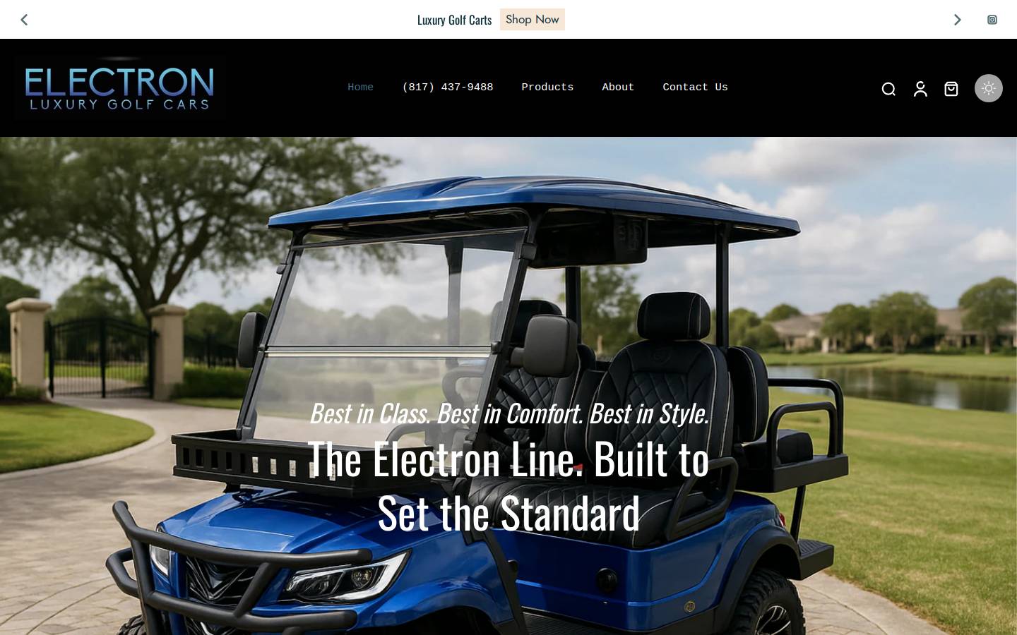 electrongolfcarts.com homepage screenshot