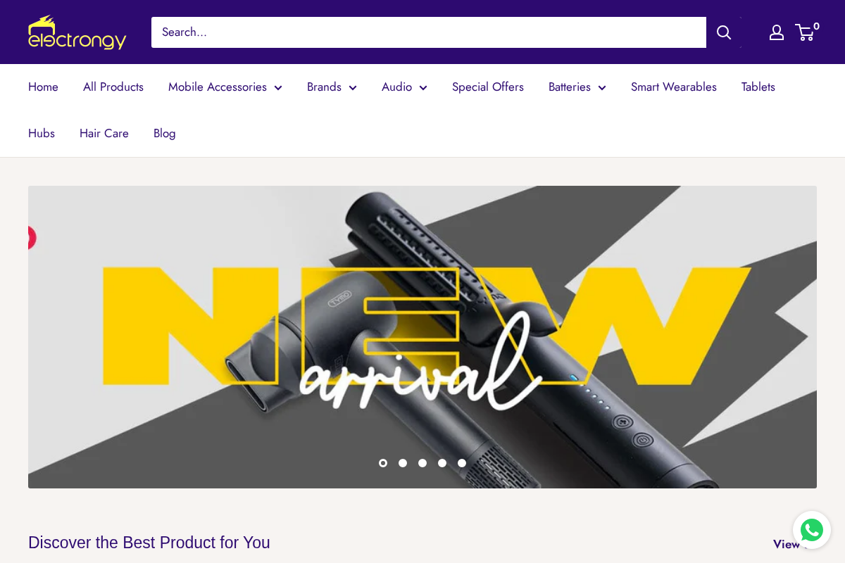 Electrongy.com homepage screenshot