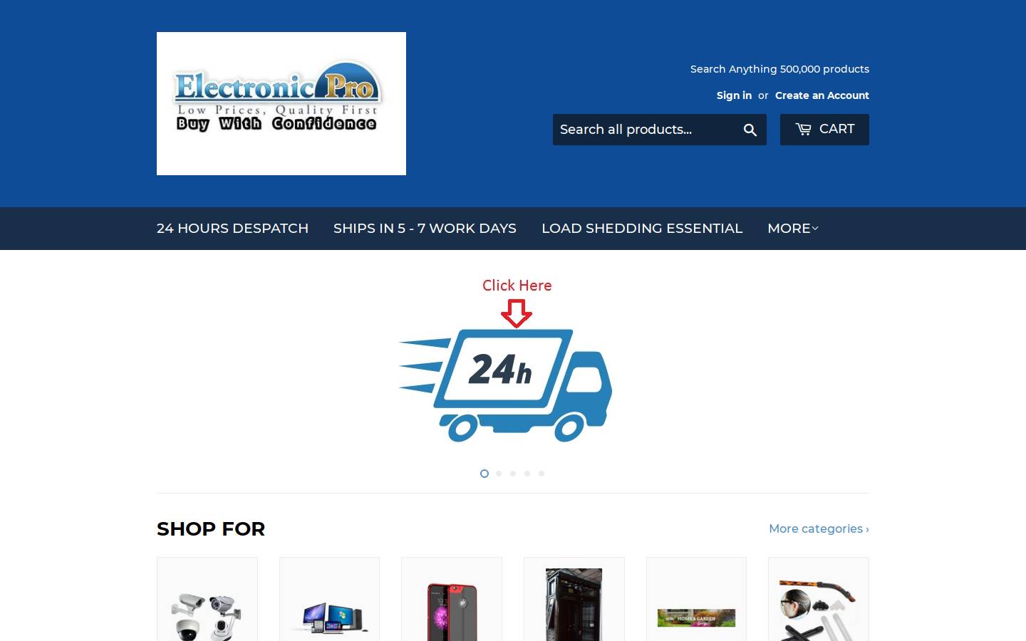 Electronic Pro homepage screenshot