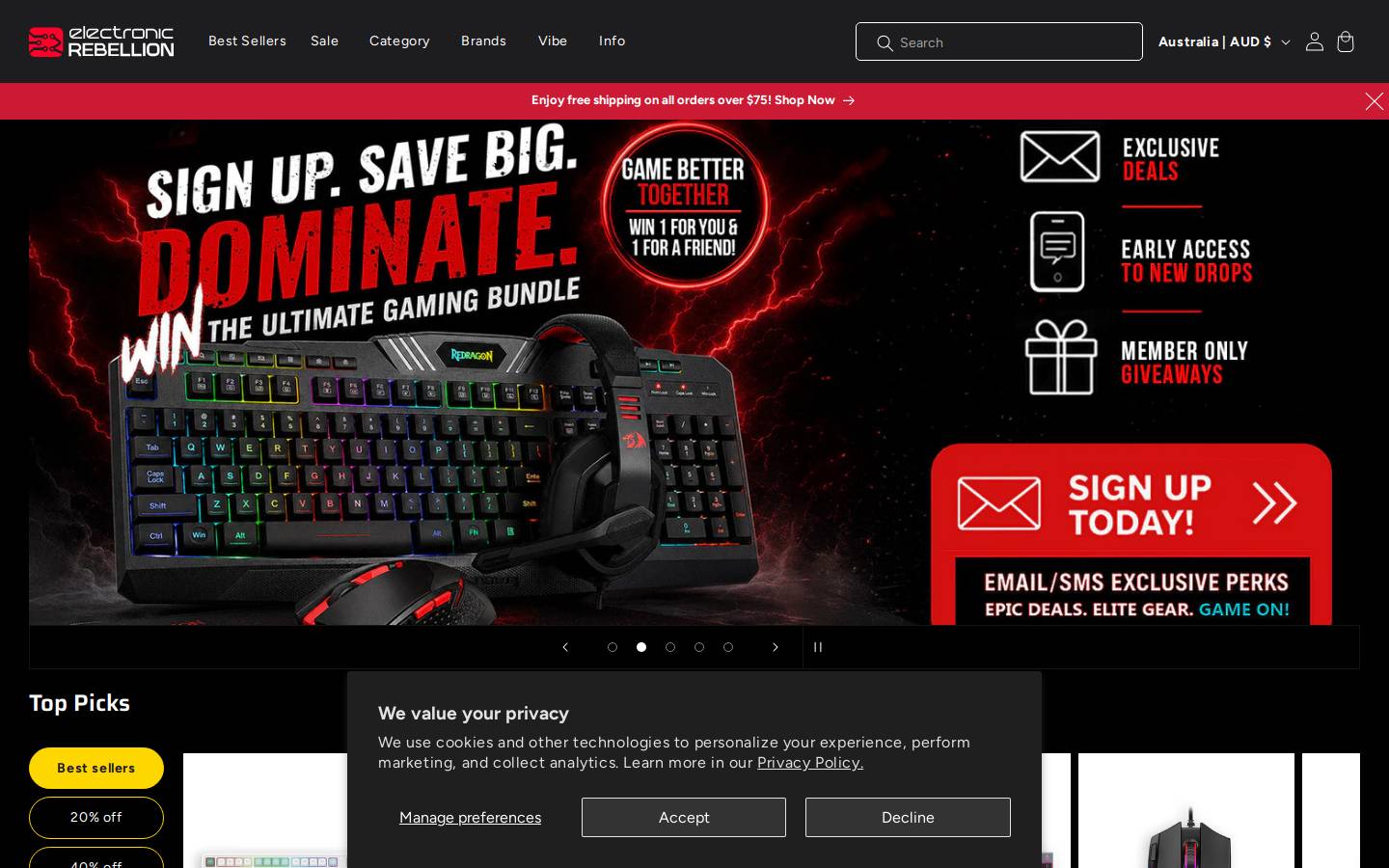 Electronicrebellion homepage screenshot