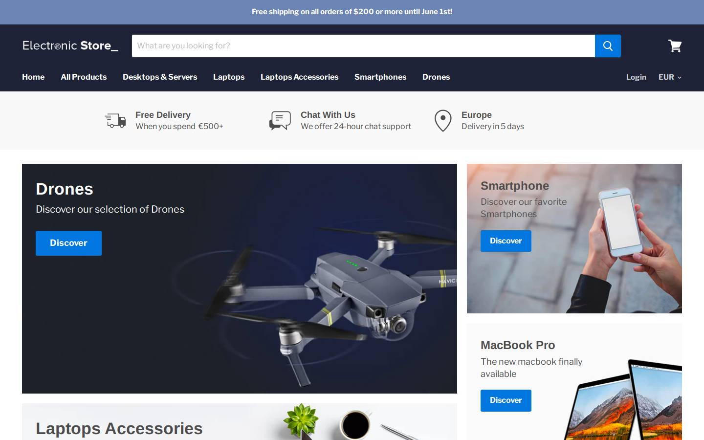electronicstore.club homepage screenshot