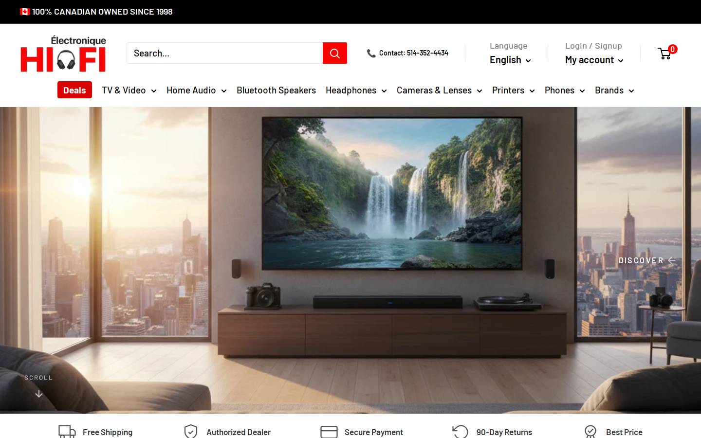 electroniquehifi.ca homepage screenshot