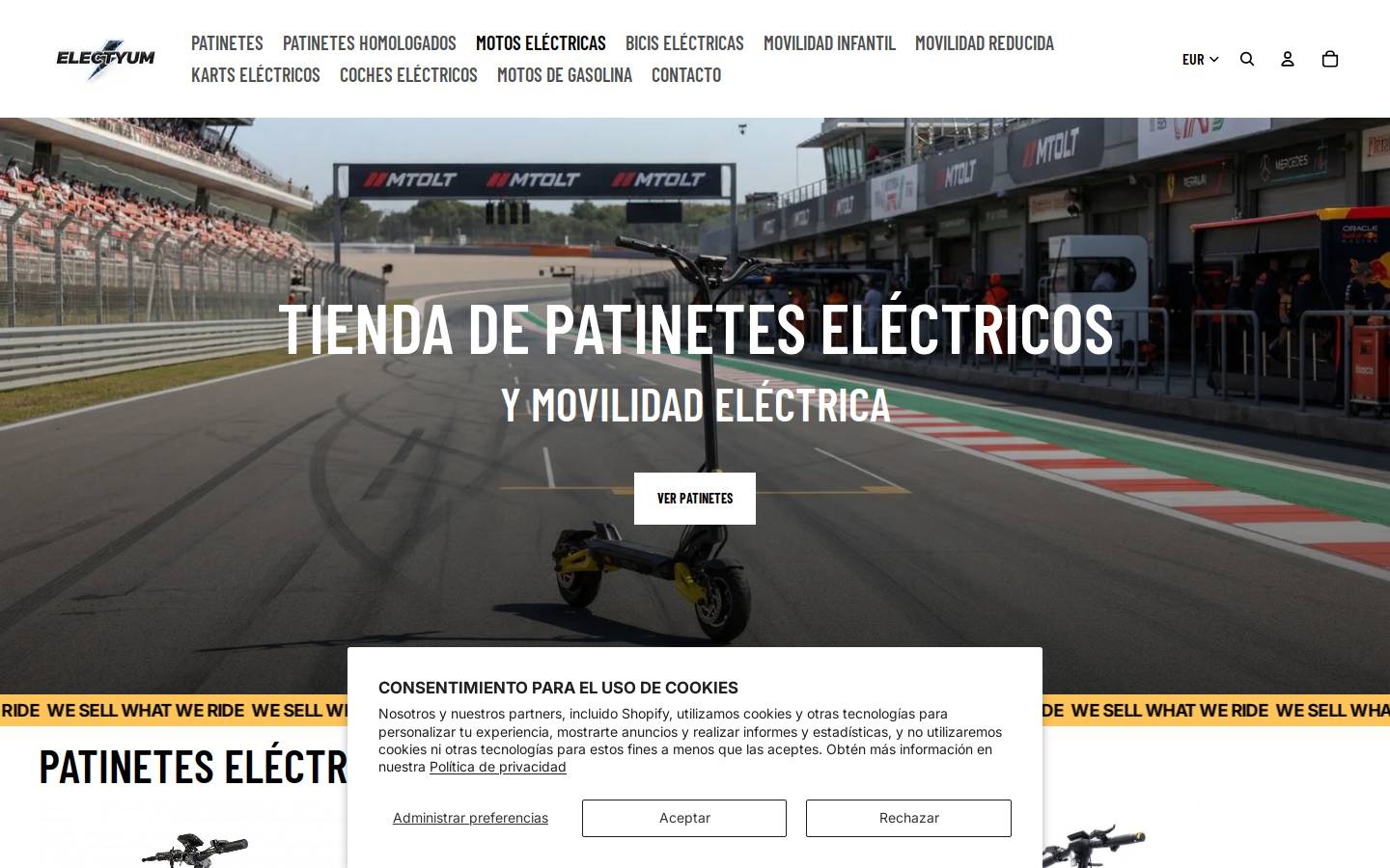 Electyum homepage screenshot