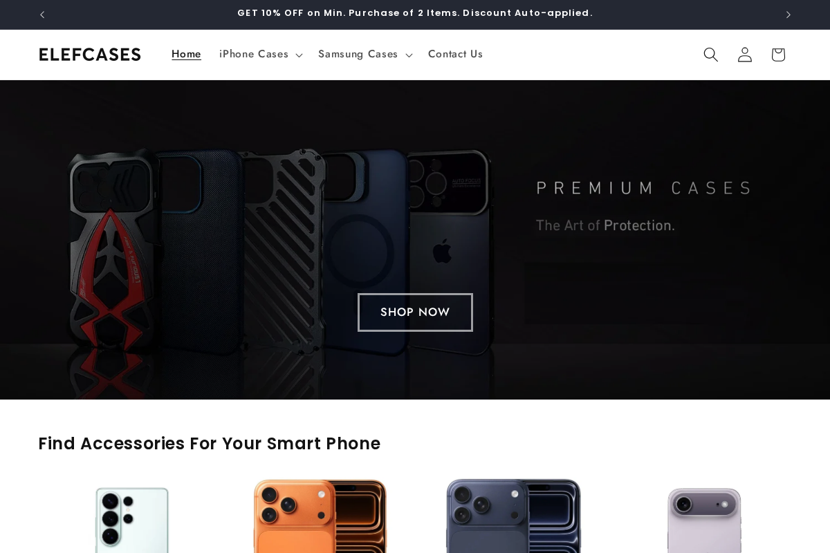 elefcases homepage screenshot