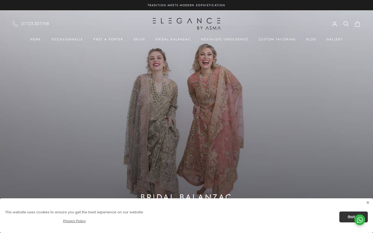 elegancebyasma.com homepage screenshot