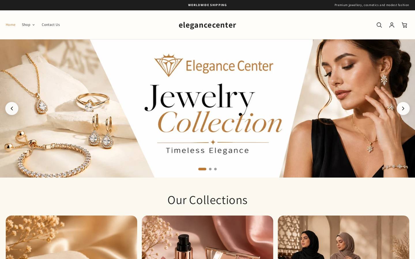 elegancecenter.com homepage screenshot