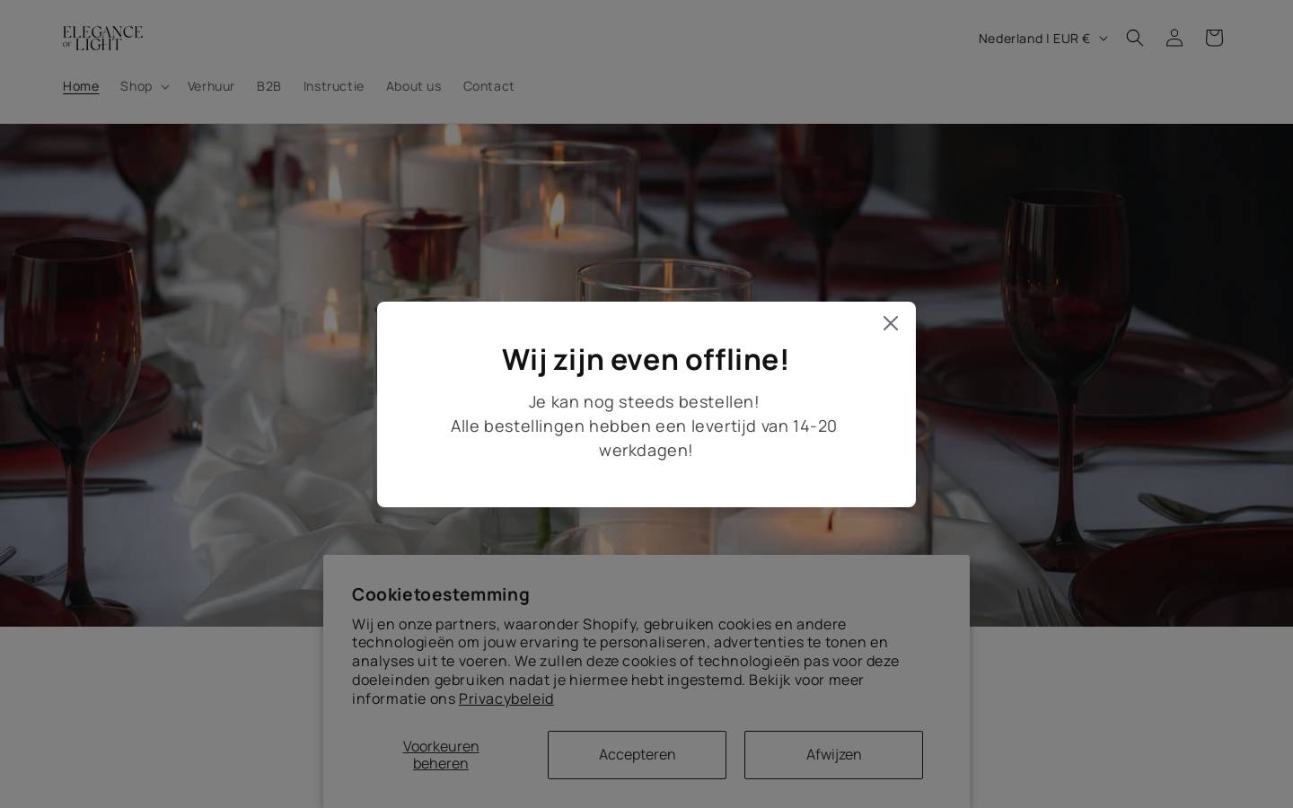 eleganceoflight.nl homepage screenshot