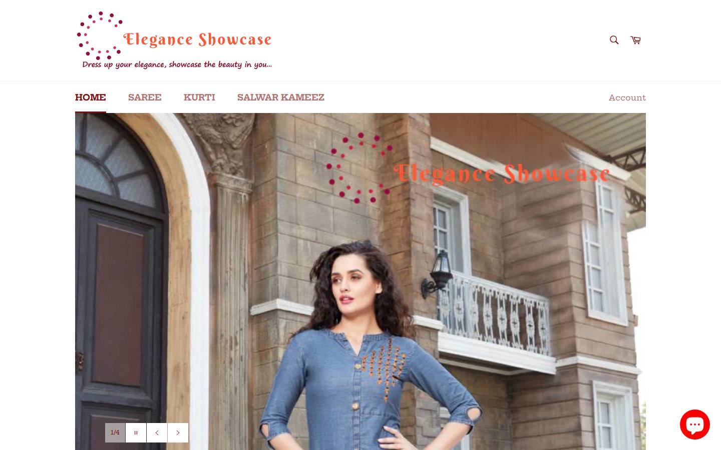 eleganceshowcase.com homepage screenshot