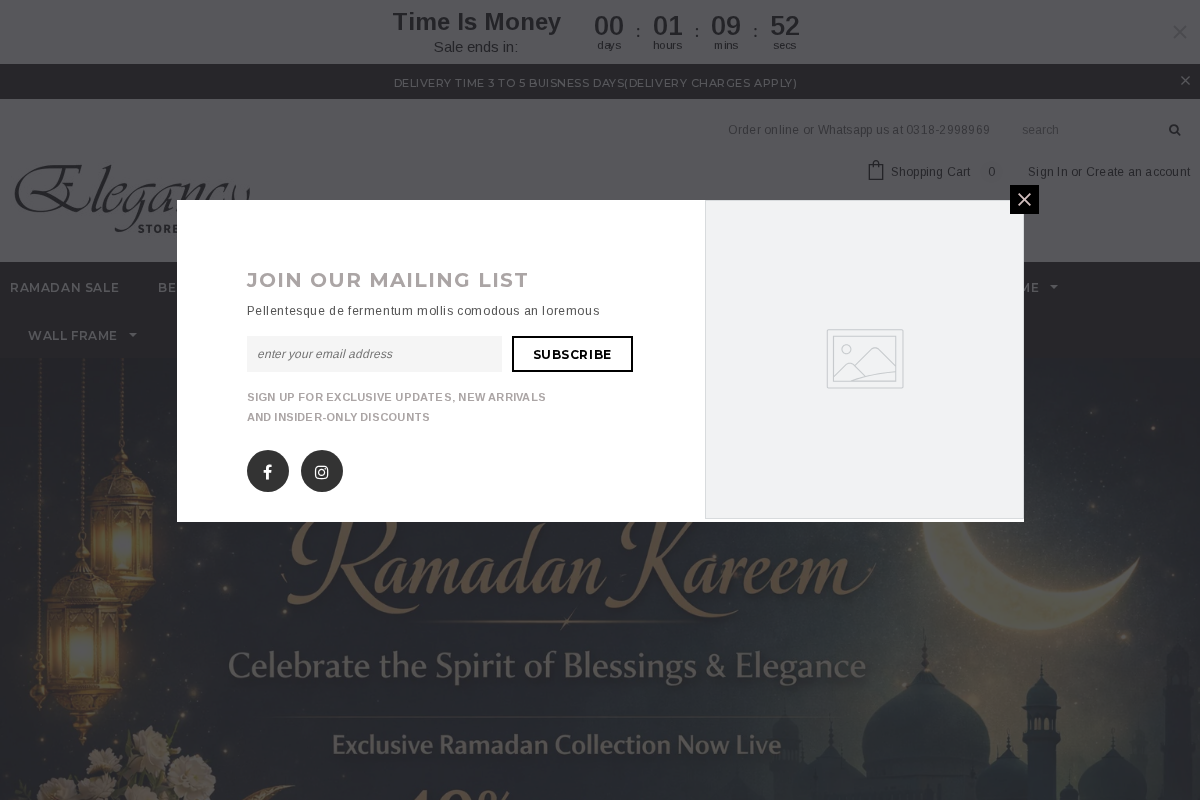 elegancystore.com homepage screenshot