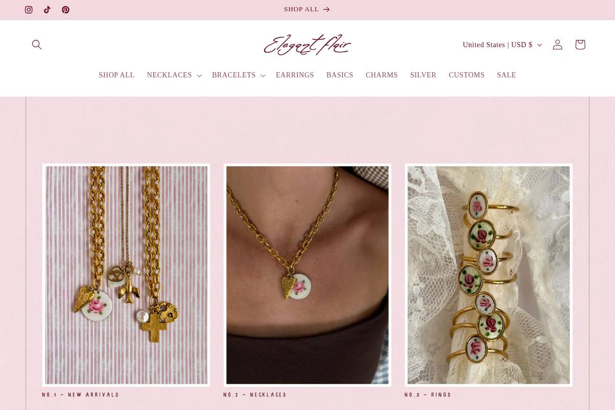 elegant-flair.com homepage screenshot