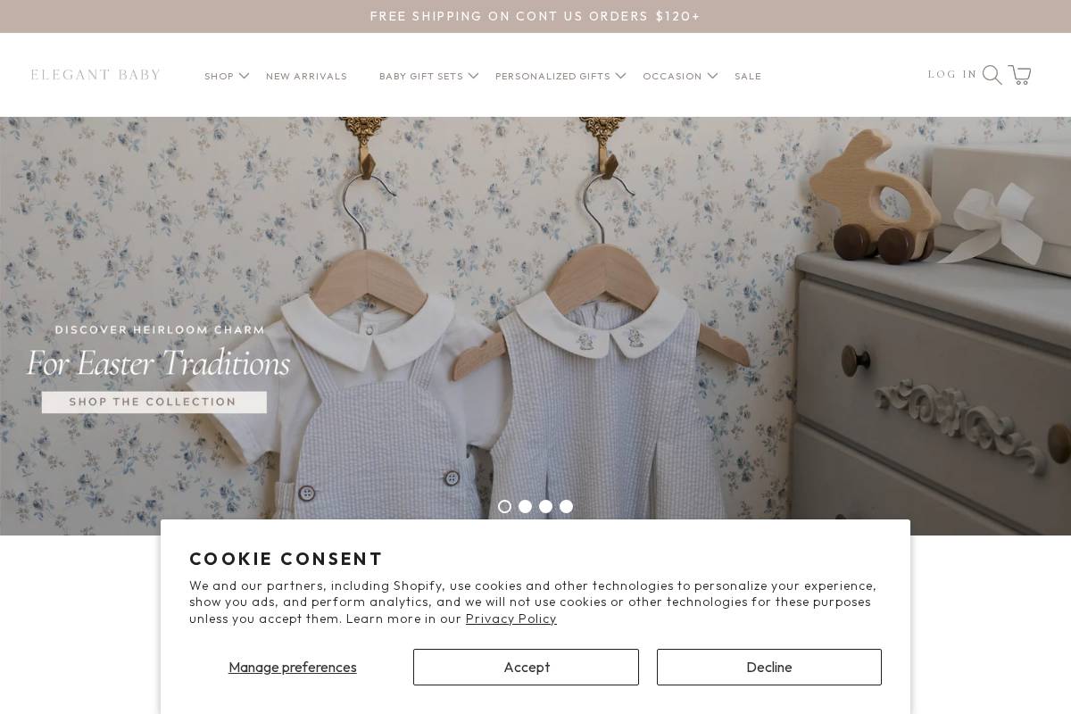 Elegant Baby homepage screenshot