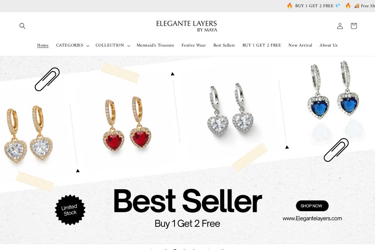 elegantelayers.com homepage screenshot