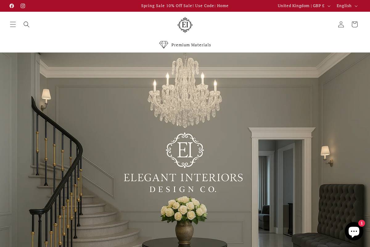 elegantinteriorsdesignco.com homepage screenshot