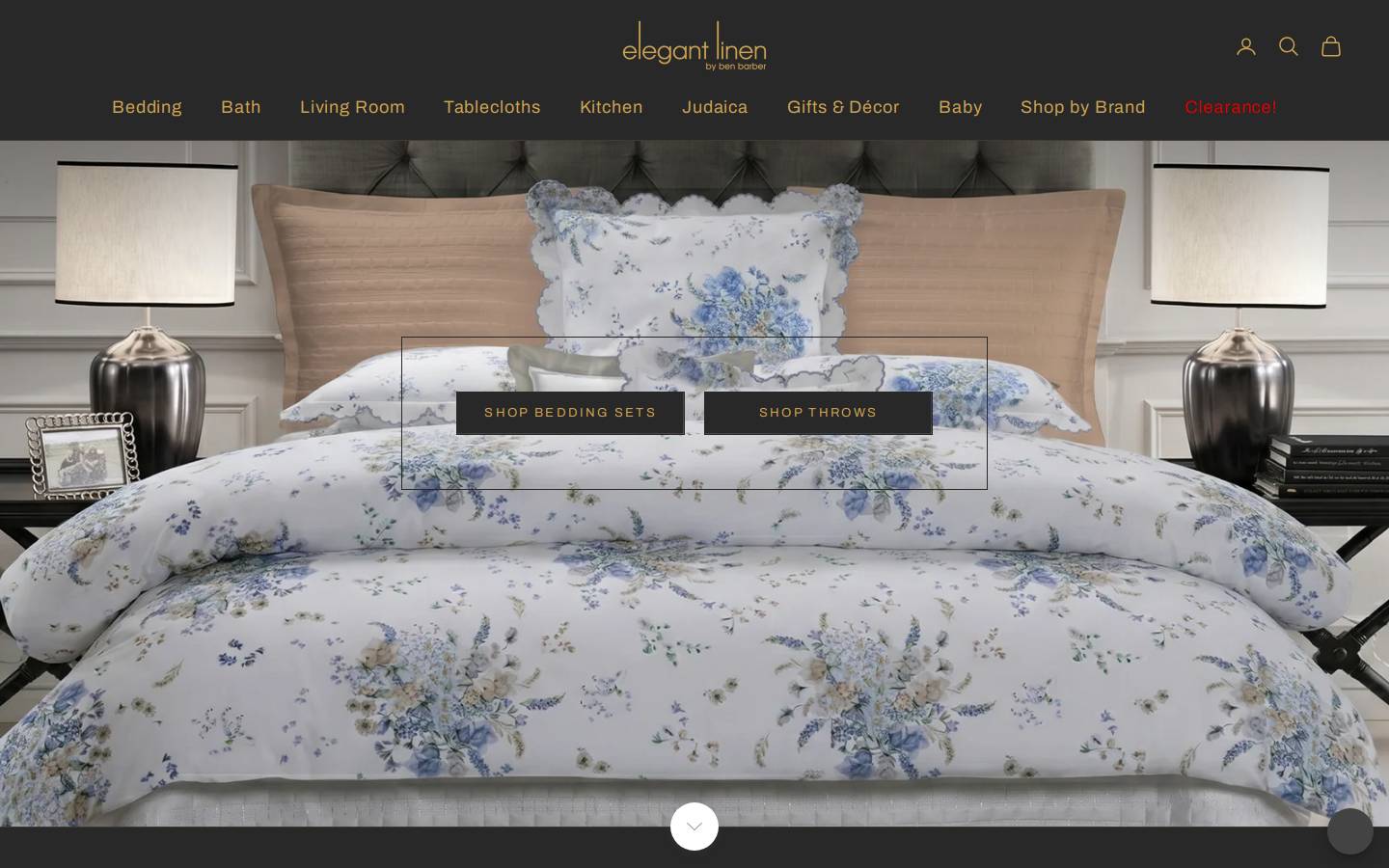 elegantlinen.com homepage screenshot
