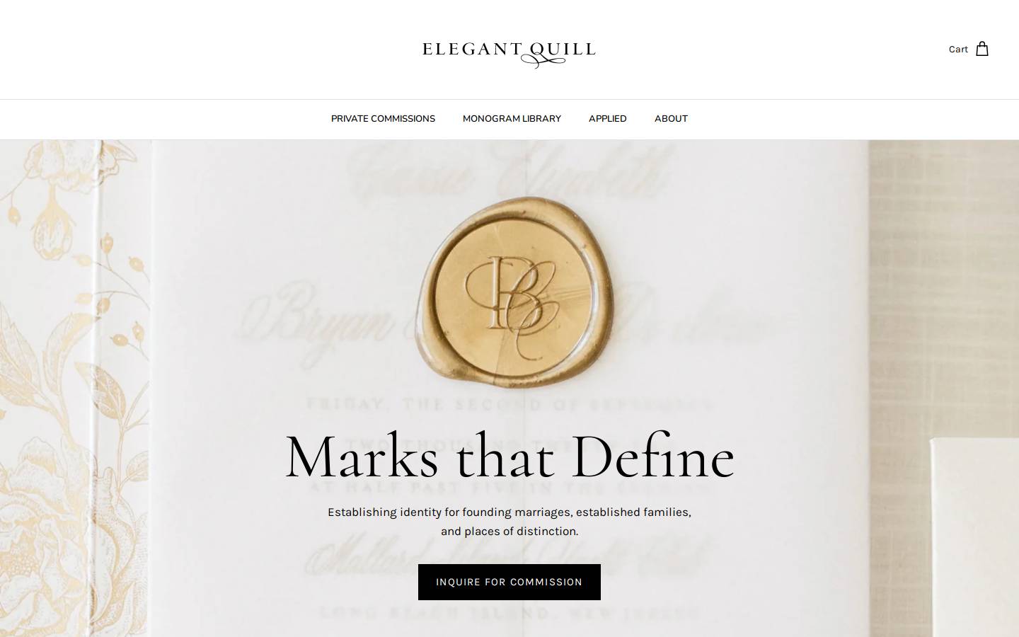 elegantquill.com homepage screenshot