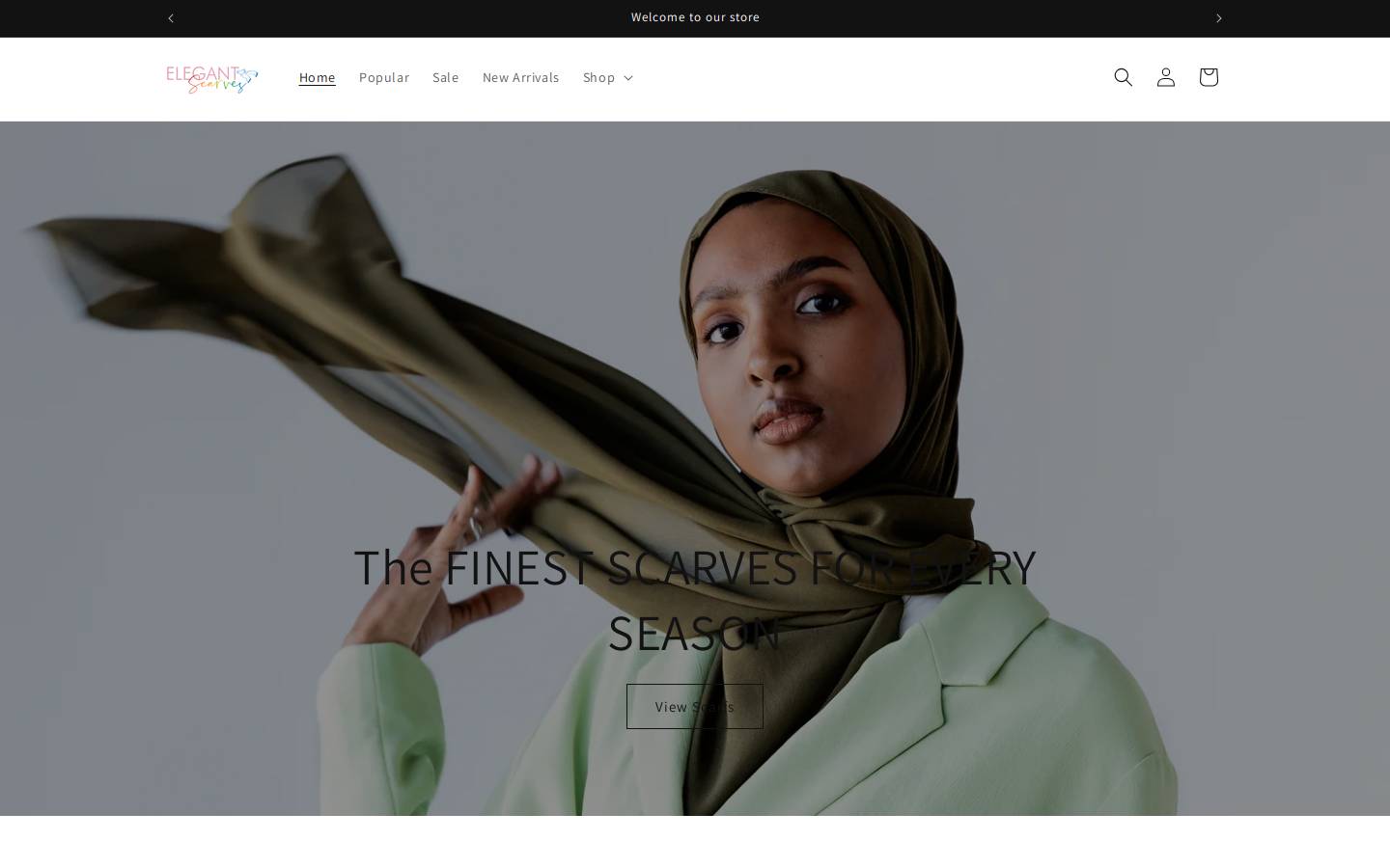 elegantscarves.ca homepage screenshot