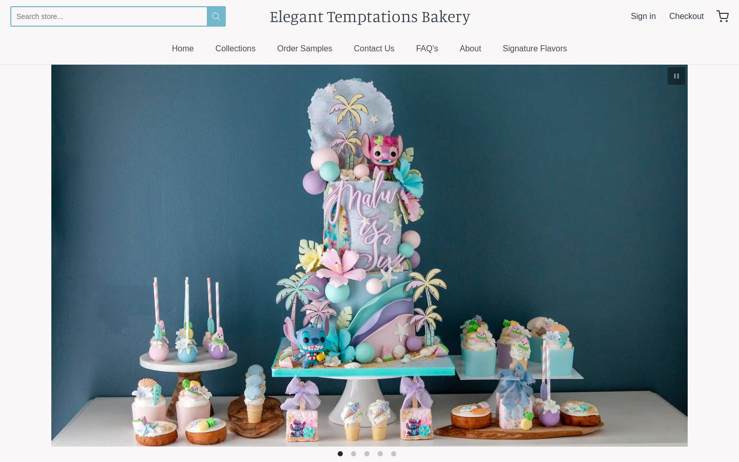 eleganttemptations.com homepage screenshot