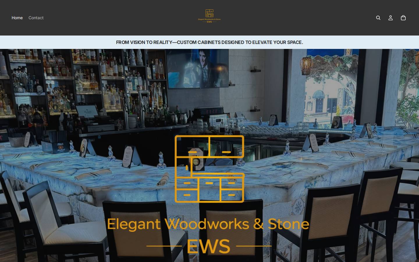 elegantwoodworksstone.com homepage screenshot