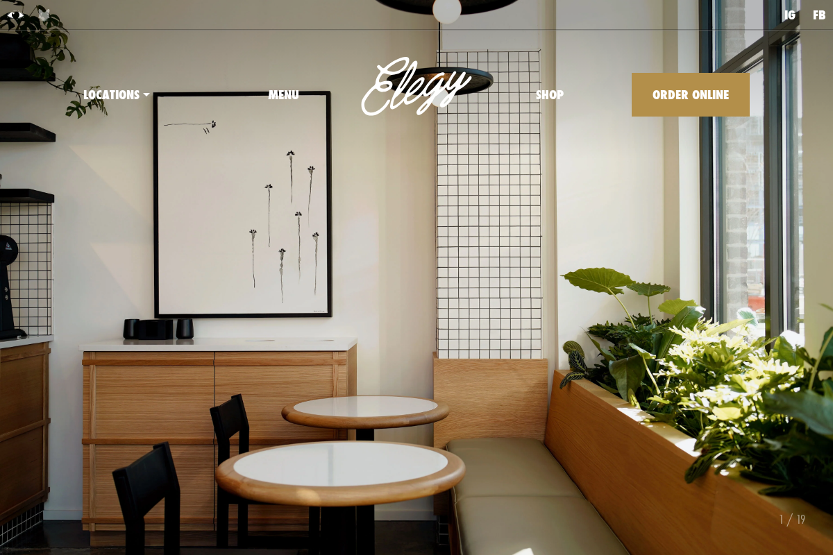 elegycoffee.com homepage screenshot