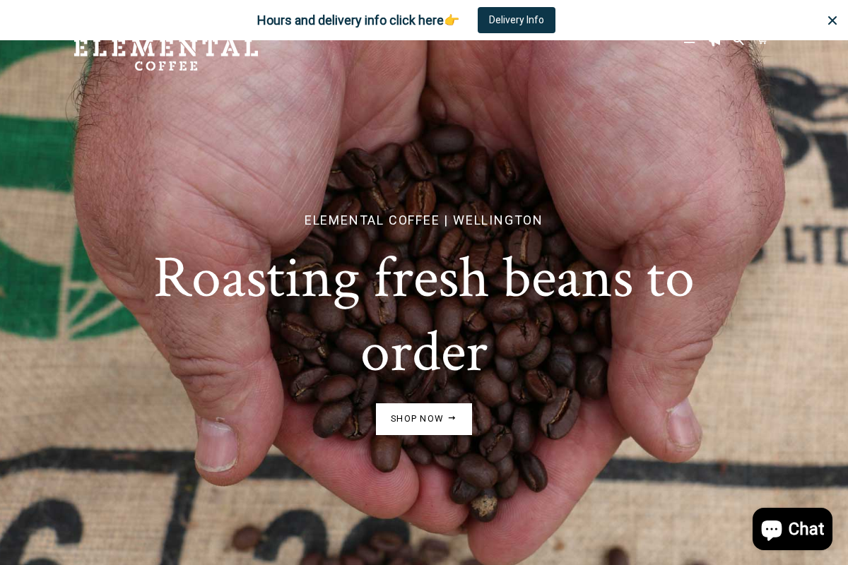 elementalcoffee.co.nz homepage screenshot