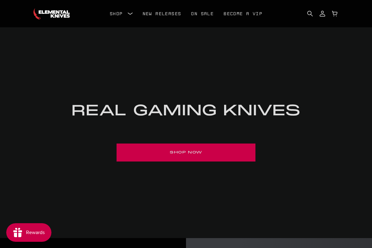 Elemental Knives homepage screenshot