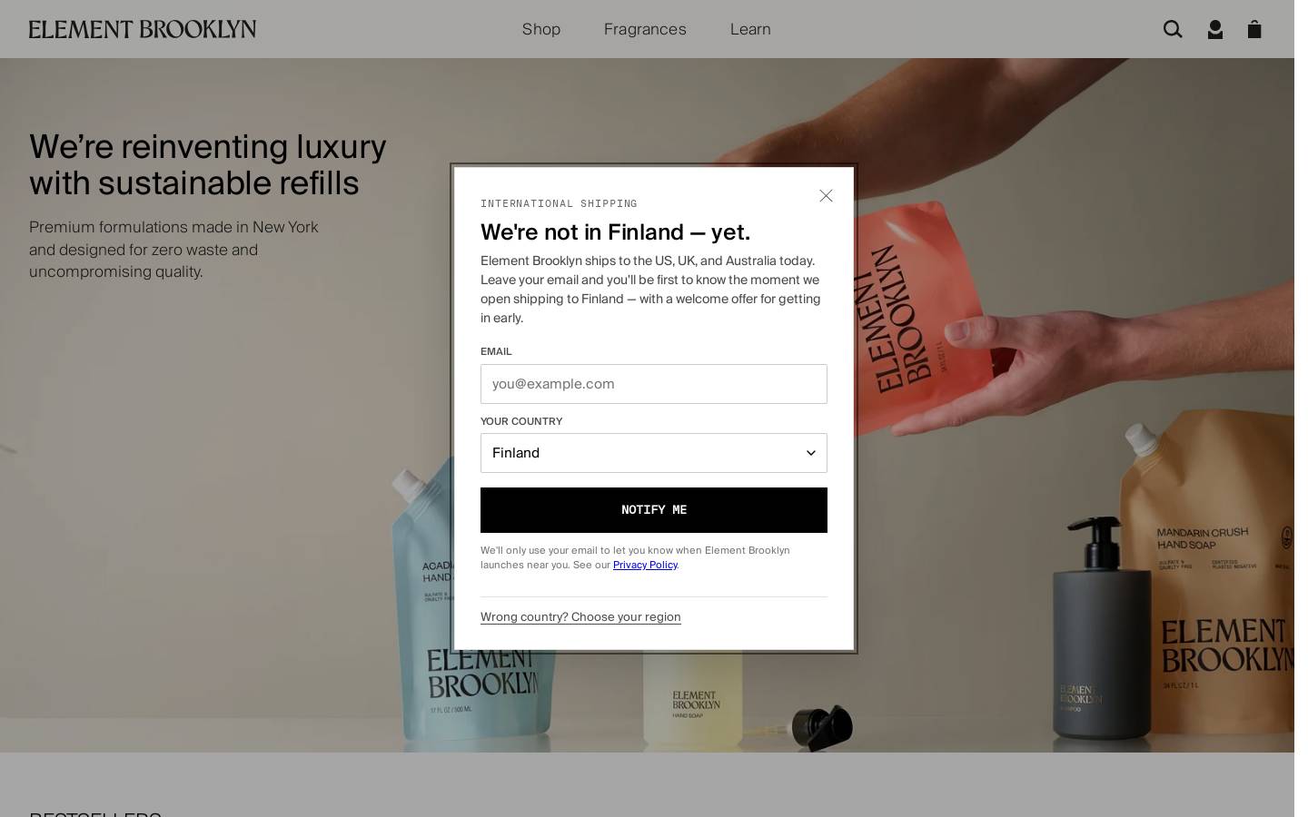 E BK homepage screenshot