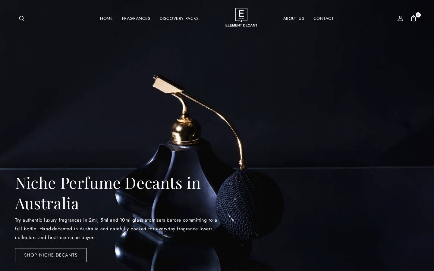 elementdecant.com homepage screenshot