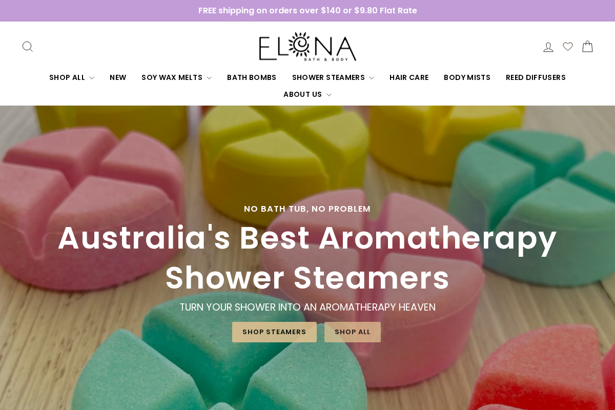 Elena Bath and Body homepage screenshot