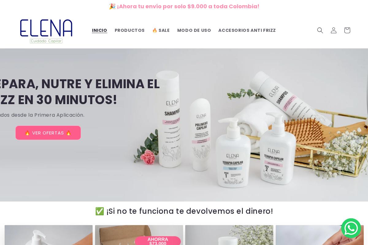 Elena Cuidado Capilar homepage screenshot