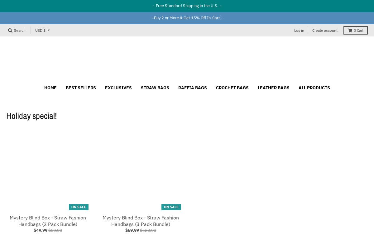 elenahandbags.com homepage screenshot