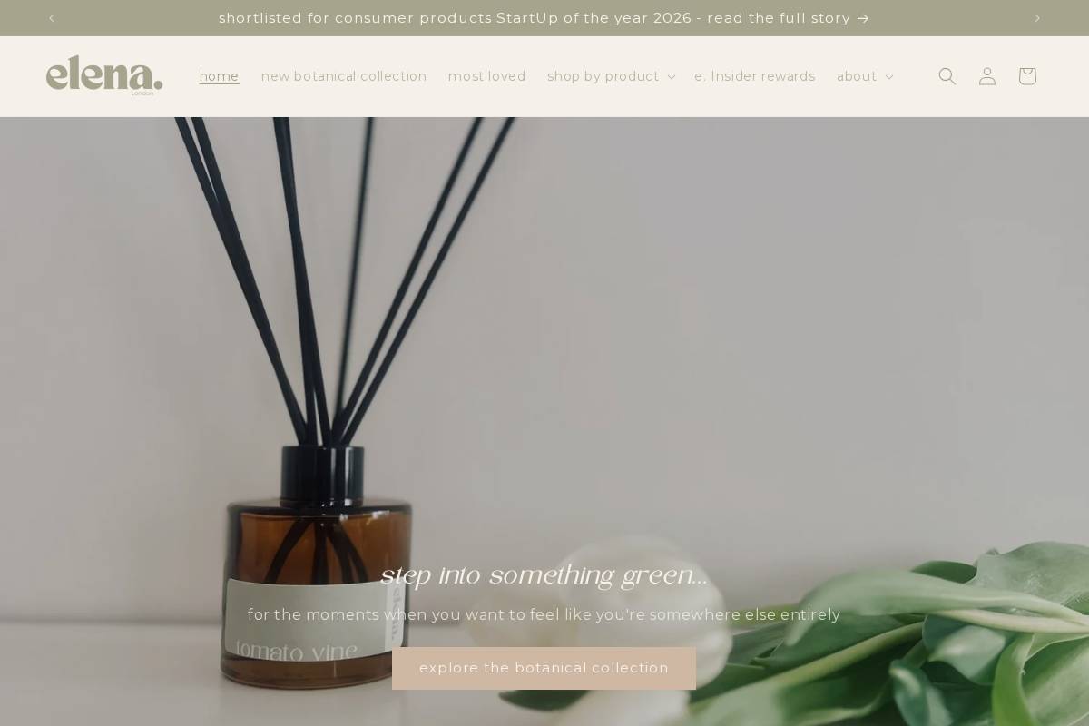 elena London homepage screenshot