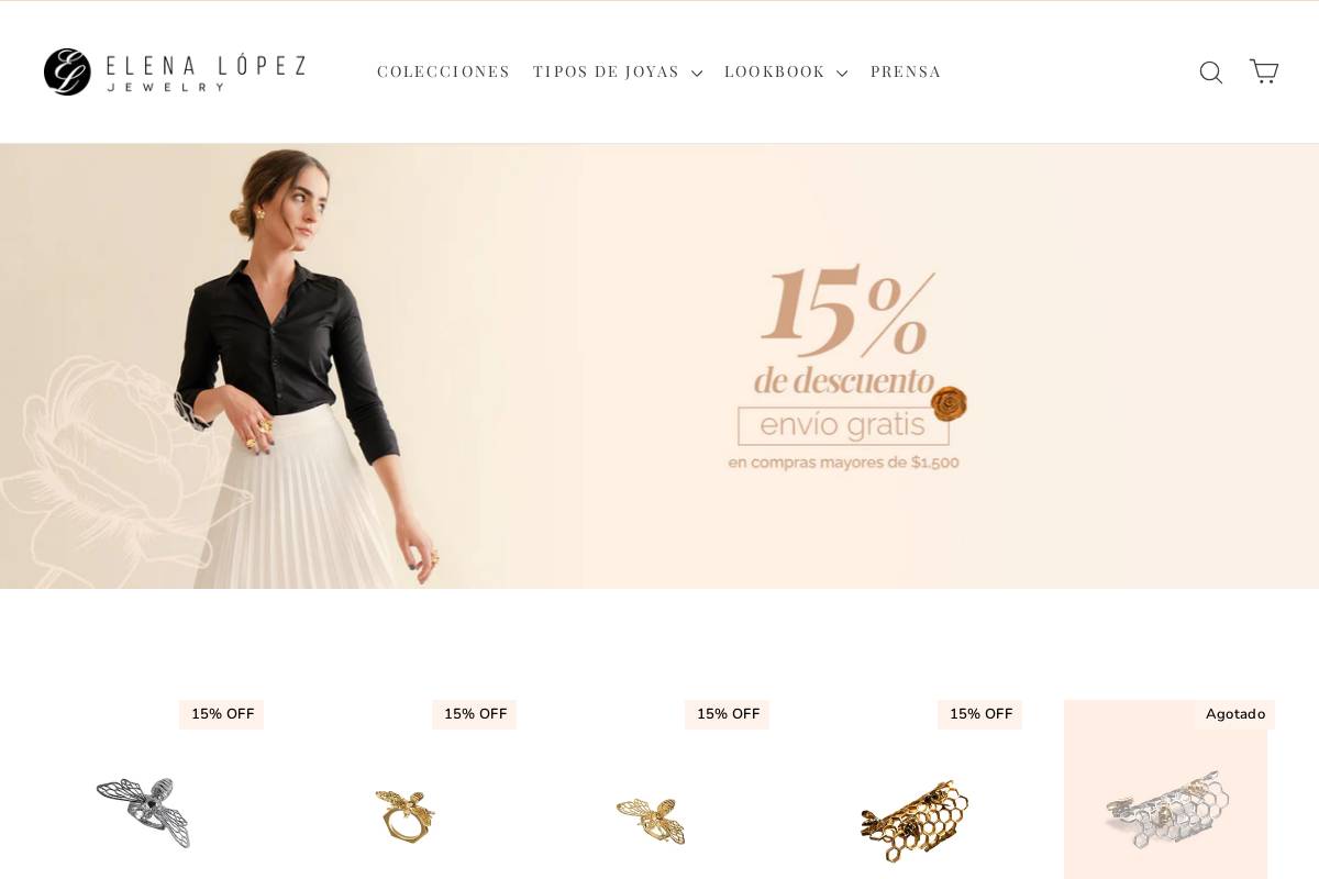 elenalopezjoyeria.com.mx homepage screenshot