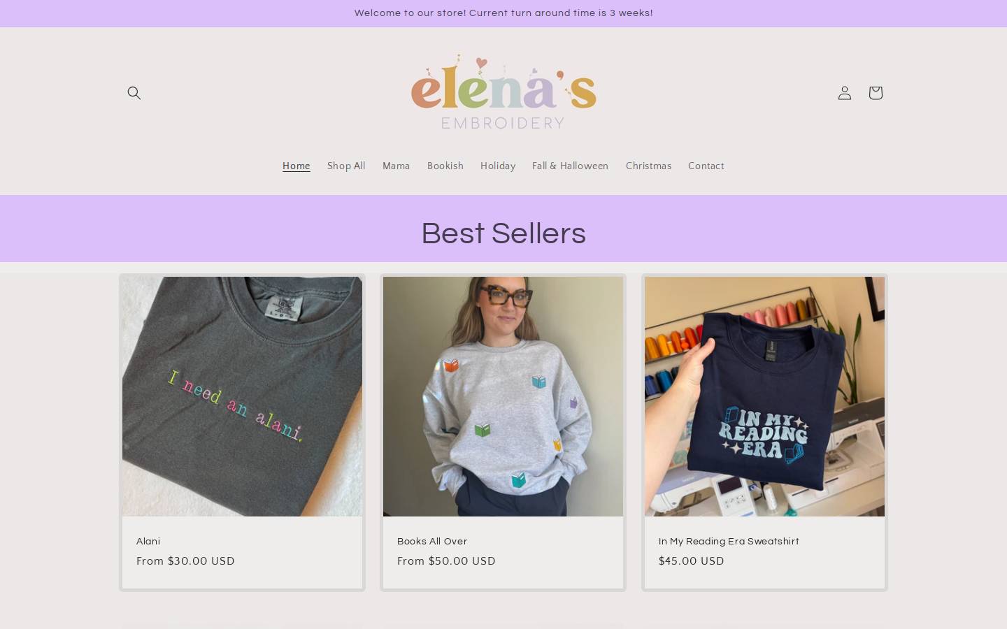 elenasembroidery.com homepage screenshot