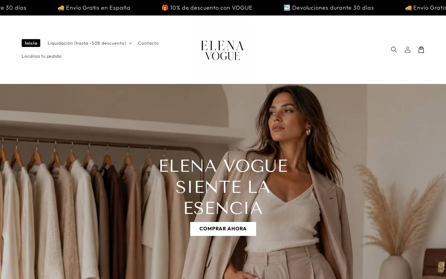 Elenavogue homepage screenshot