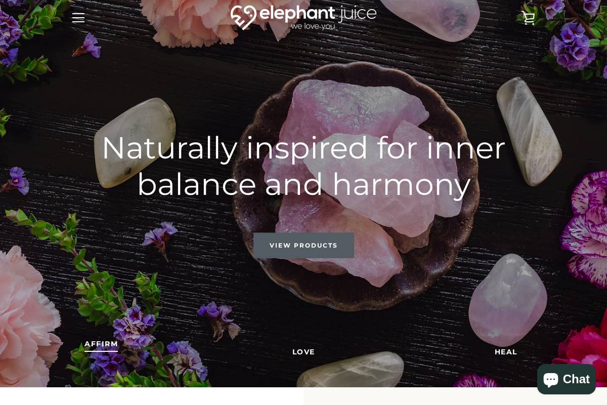 elephantjuice.co.za homepage screenshot