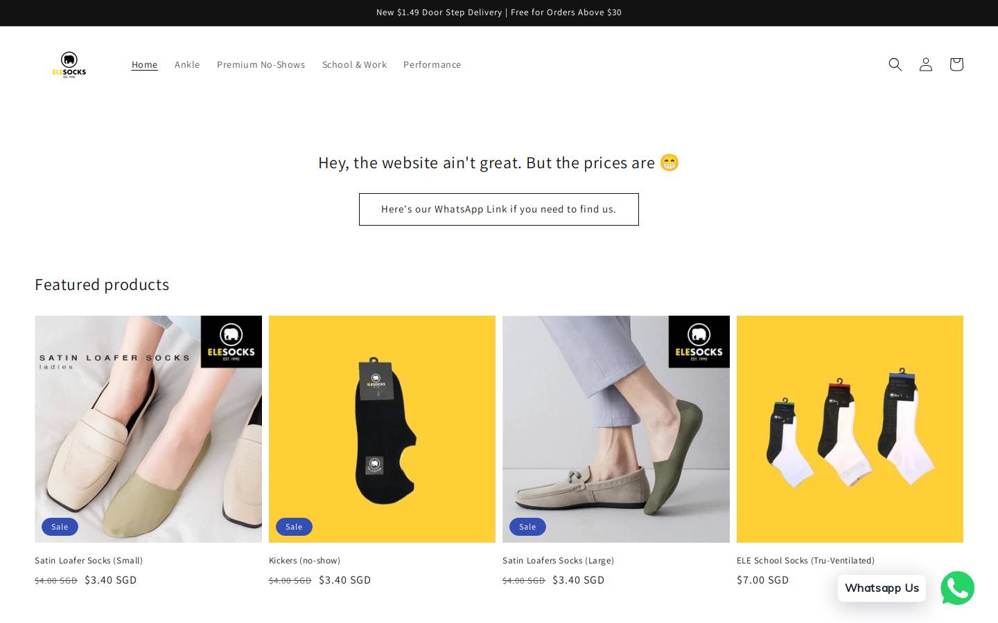 elesocks.com homepage screenshot
